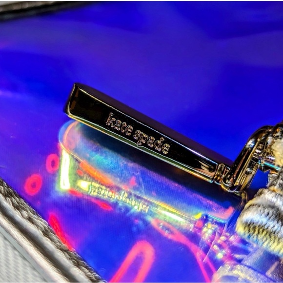 Kate Spade Iridescent Clutch/Cosmetic Pouch Set w/Pink Dust Bag/ NWOT - Picture 6 of 8